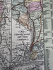 New York state large folio sheet 1855 Cowperthwait fine hand colored map