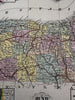 New York state large folio sheet 1855 Cowperthwait fine hand colored map