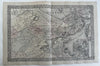 Boston Mass. detailed city plan 1880 Mitchell large decorative hand colored map