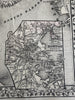 Boston Mass. detailed city plan 1880 Mitchell large decorative hand colored map