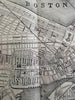 Boston Mass. detailed city plan 1880 Mitchell large decorative hand colored map