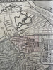 Boston Mass. detailed city plan 1880 Mitchell large decorative hand colored map