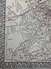Boston Mass. detailed city plan 1880 Mitchell large decorative hand colored map