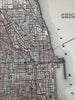 Chicago fine scarce detailed city plan 1880 Mitchell decorative hand colored map