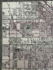 Chicago fine scarce detailed city plan 1880 Mitchell decorative hand colored map