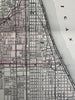 Chicago fine scarce detailed city plan 1880 Mitchell decorative hand colored map