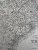 Texas w/Galveston city plan inset 1880 Mitchell fine decorative hand colored map