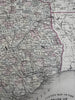 Texas w/Galveston city plan inset 1880 Mitchell fine decorative hand colored map