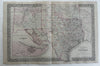 Texas w/Galveston city plan inset 1880 Mitchell fine decorative hand colored map