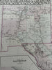 Texas w/Galveston city plan inset 1880 Mitchell fine decorative hand colored map