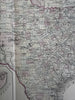 Texas w/Galveston city plan inset 1880 Mitchell fine decorative hand colored map