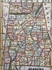 Alabama state 1853 Ensign charming miniature hand colored map giftable