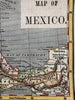 Mexico 1853 Ensign charming giftable miniature hand colored map