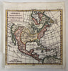 North America Quivera Teguato 1750 Vaugondy engraved hand colored miniature map