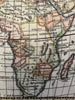African continent 1750 Vaugondy engraved hand colored miniature map