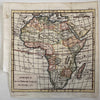 African continent 1750 Vaugondy engraved hand colored miniature map