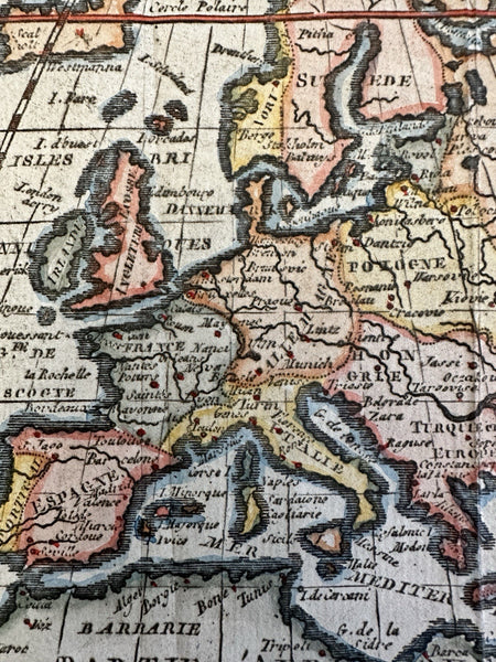 Europe across to Asiatic Russia & Turkey 1772 scarce charming miniature HC map