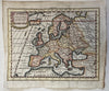 Europe across to Asiatic Russia & Turkey 1772 scarce charming miniature HC map