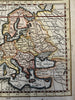 Europe across to Asiatic Russia & Turkey 1772 scarce charming miniature HC map