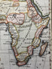 Africa continent w/ bold Mts of Moon c.1837 Boynton engraved map nice hand color