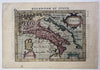Italy Italia 1602 Bertius scarce charming miniature hand color map