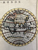 California as an island 1738 World spheres scarce miniature hand color map