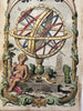 Celestial Armillary Sphere w/ cherub 1756 by T. Jefferys scarce hand color print