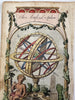Celestial Armillary Sphere w/ cherub 1756 by T. Jefferys scarce hand color print