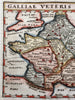 France Galliae veteris descriptio 1683 scarce hand color miniature map