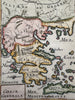 Greece Greek islands Macedonia Crete 1719 Mallet miniature hand color map
