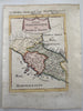 Italy Italia Tuscany ecclesiastical state 1719 Mallet miniature hand color map