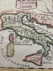 Italy Italia ancient 1719 Mallet miniature hand color map