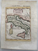 Italy Italia ancient 1719 Mallet miniature hand color map