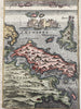 Greece Greek islands Euboea Negroponte Sciro Skyros 1719 Mallet hand color map