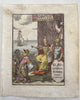 Allegorical title page w/ European figures 1719 Mallet miniature hand color map