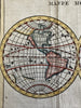 California as an island 1738-72 World in spheres miniature hand colored map
