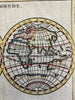 California as an island 1738-72 World in spheres miniature hand colored map
