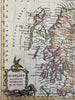 Scotland U.K. 1782 Kitchin decorative cartouche hand colored miniature map