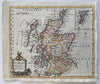 Scotland U.K. 1782 Kitchin decorative cartouche hand colored miniature map
