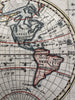 Bizarre NW America Alaska island World in spheres 1823 hand colored map