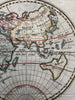 Bizarre NW America Alaska island World in spheres 1823 hand colored map