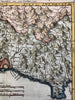 Italy Italia coast Genoa Genes environs 1750 Vaugondy hand colored miniature map