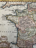 France 1772 Kitchin decorative cartouche hand colored miniature map