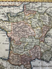 France 1772 Kitchin decorative cartouche hand colored miniature map