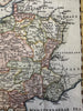 France 1772 Kitchin decorative cartouche hand colored miniature map