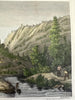 California gold rush men digging Mokelumne river c. 1850 Meyer hand color print