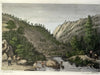 California gold rush men digging Mokelumne river c. 1850 Meyer hand color print