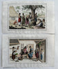 Oceania Timor Pacific island 1863 hand color print lot x 2 charming views