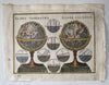 Celestial globes zodiac & earth 1719 Chiquet attractive engraved antique print