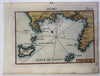 Naples Bay Italy Napoli Italia 1764 Roux engraved hand color coastal map
